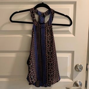 Multicolor High Neck Tank Blouse